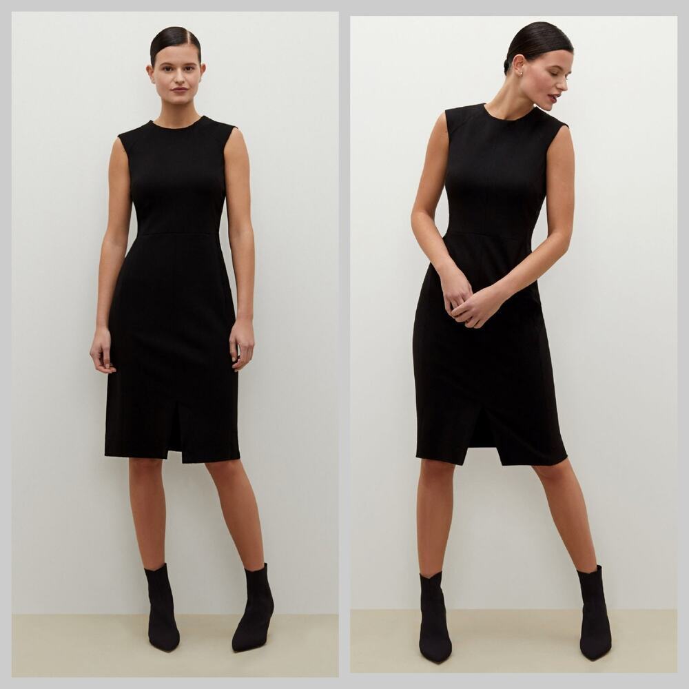 MM. LaFleur Black Sleeveless Midi Sheath Dress